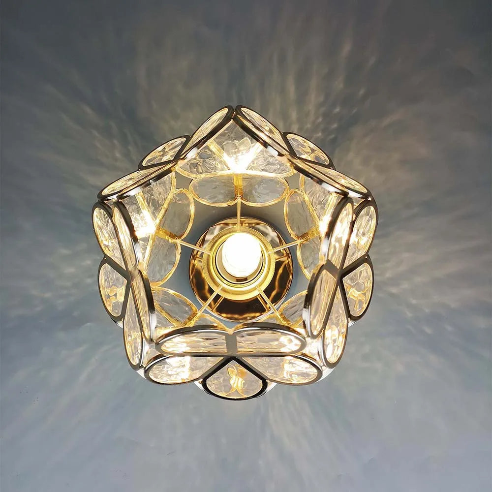 Floral Glass Flush Mount Ceiling Lamp