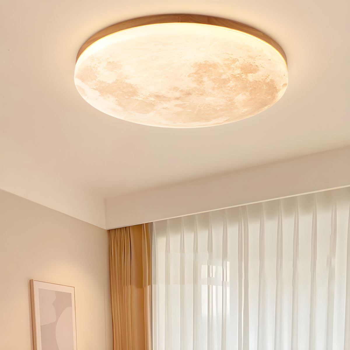 Flush Mount Round Frosted Ceiling Light