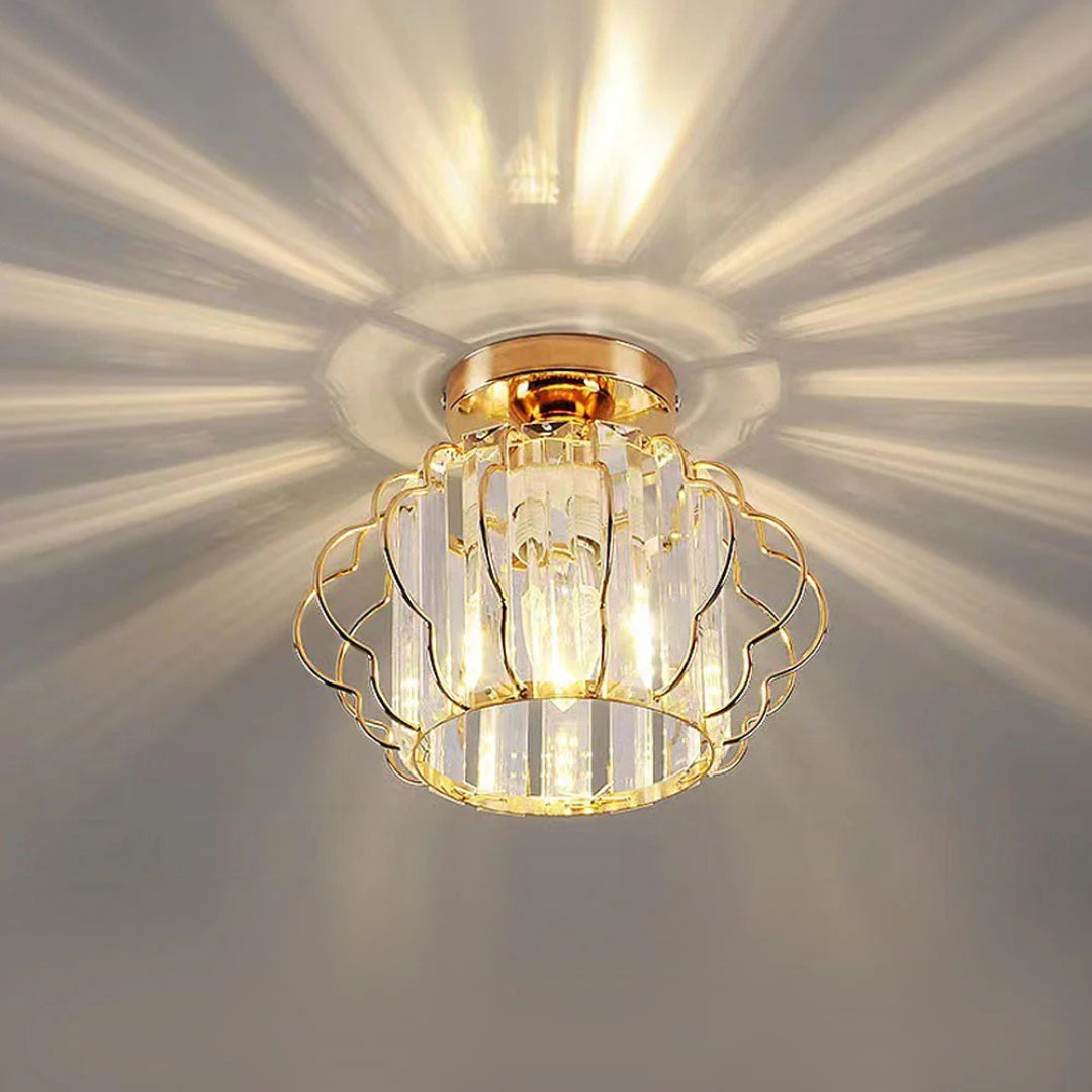 Flush Pendant Ceiling Light Crystal Detail