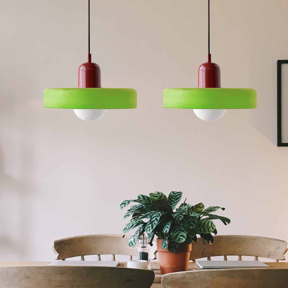 Twin Plate Shade Pendant Ceiling Lamp
