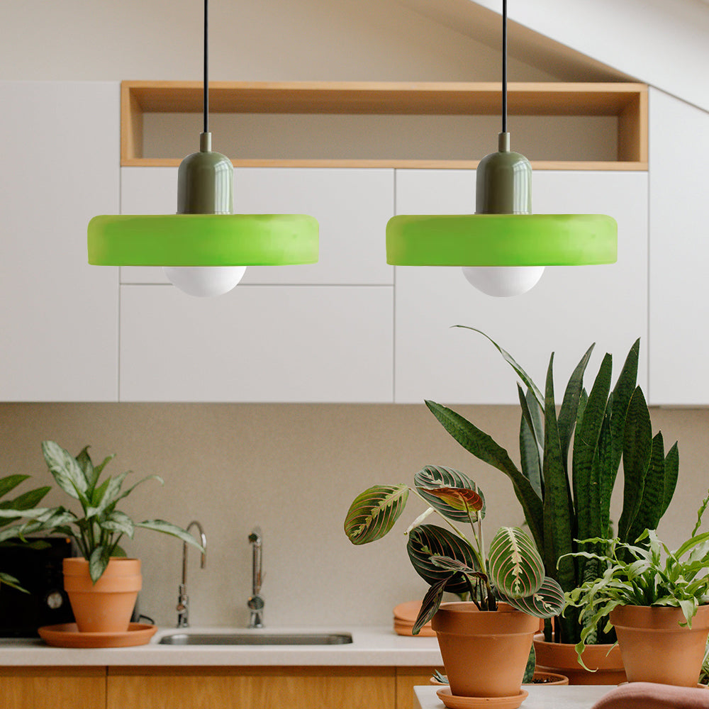 Twin Plate Shade Pendant Ceiling Lamp