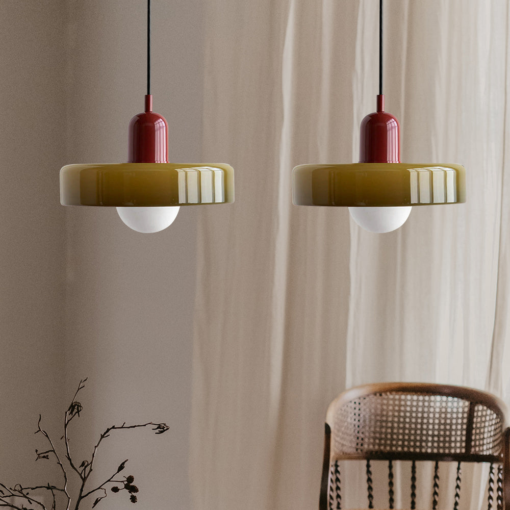 Twin Plate Shade Pendant Ceiling Lamp