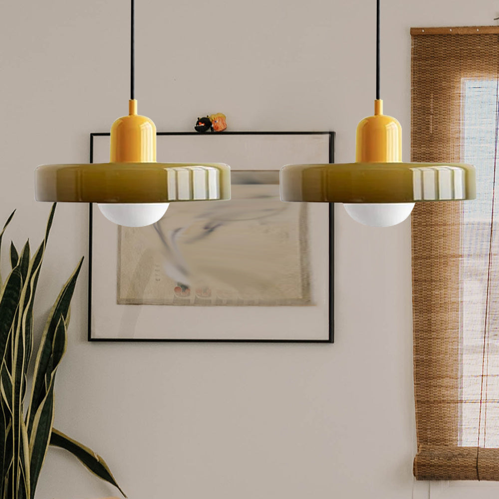 Twin Plate Shade Pendant Ceiling Lamp
