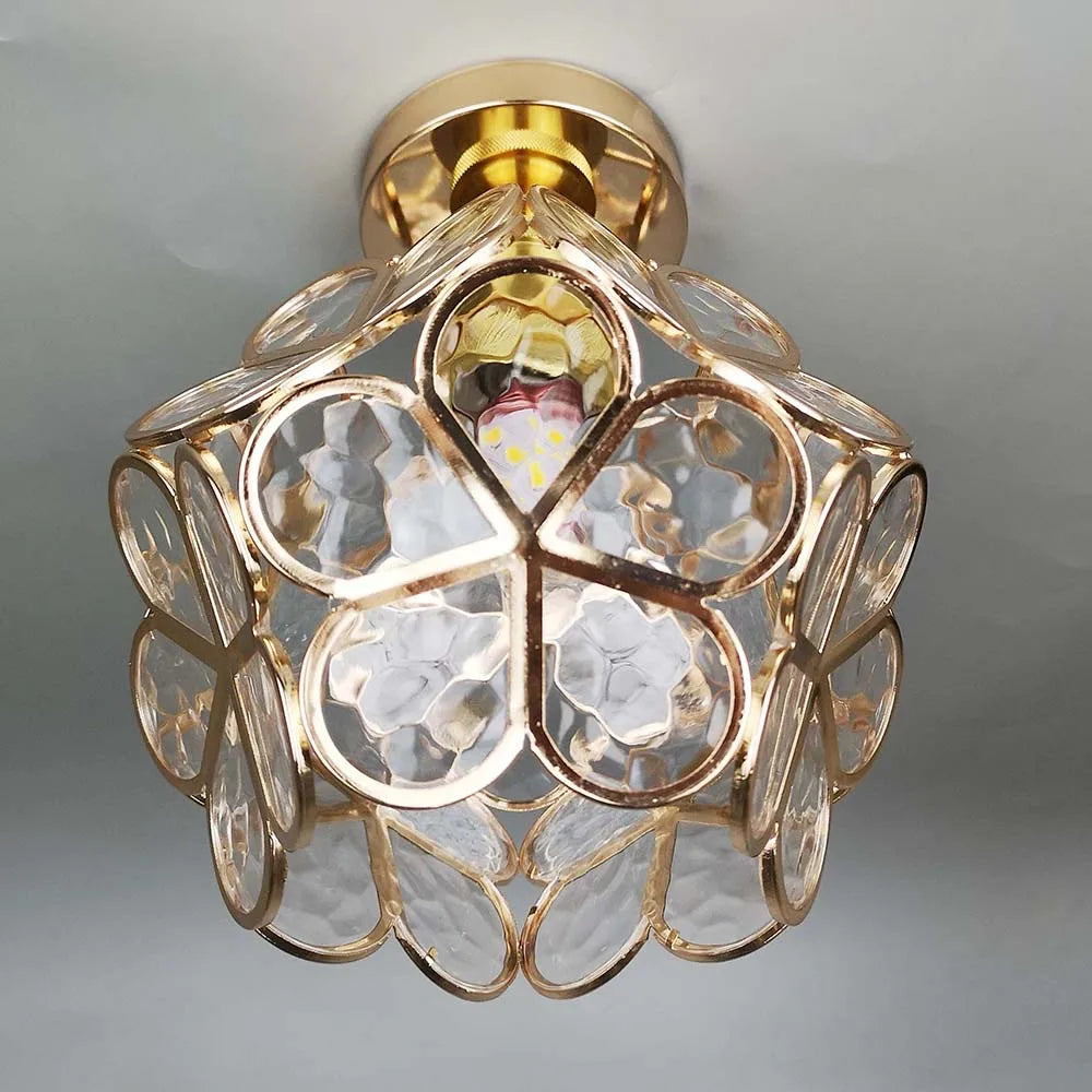 Floral Glass Flush Mount Ceiling Lamp