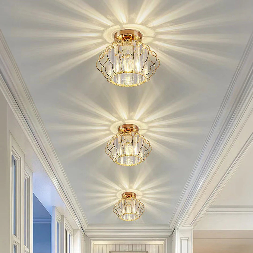 Flush Pendant Ceiling Light Crystal Detail