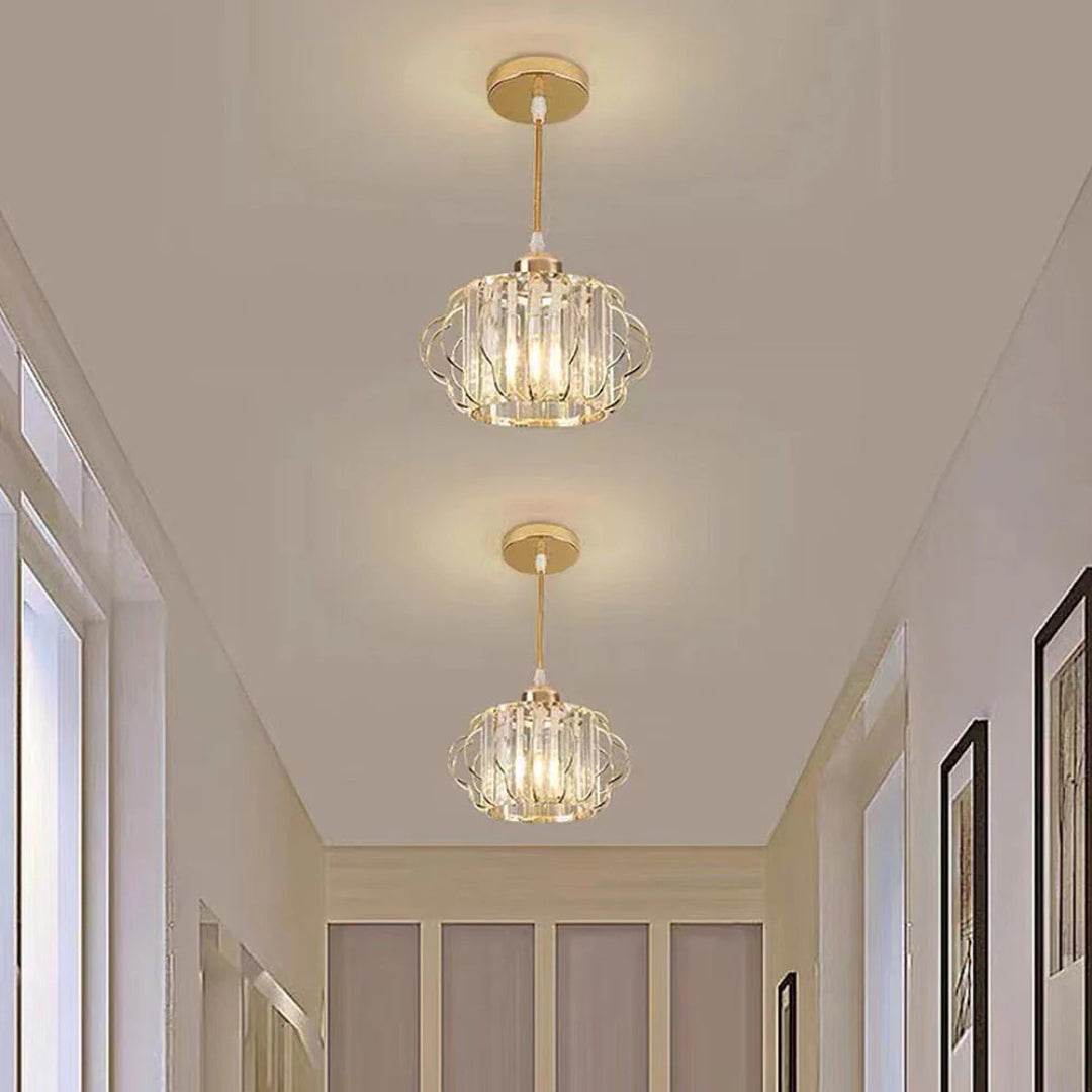 Flush Pendant Ceiling Light Crystal Detail