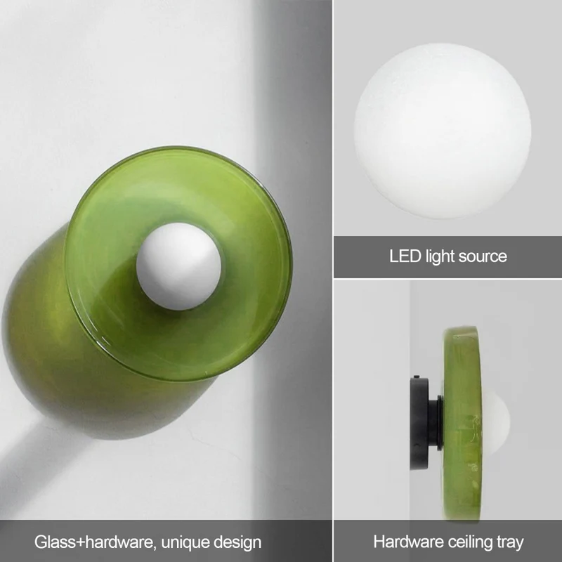 Surface Mounted Flush Mount Ceiling Light Glass Shade