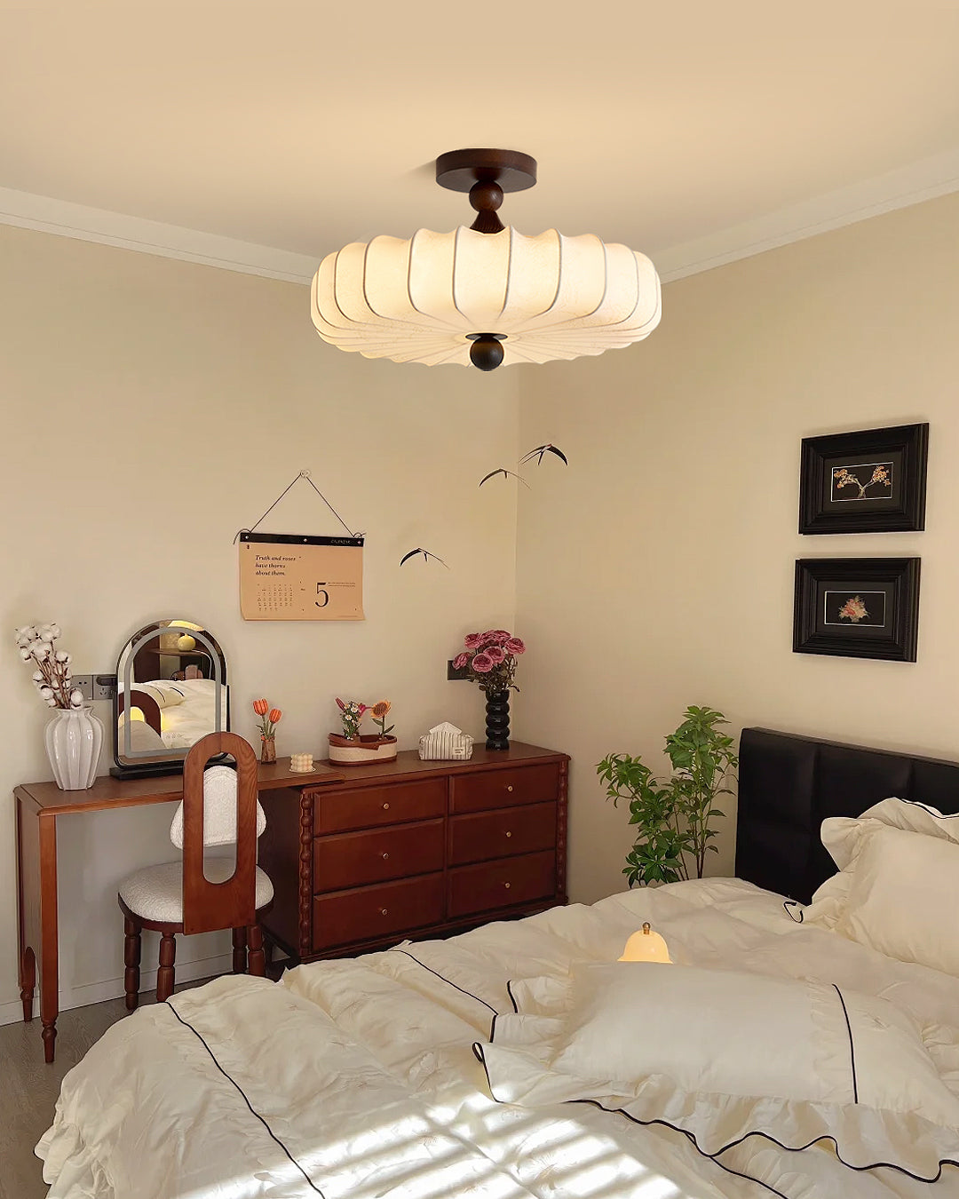 Decorative Round Semi Flush Ceiling Light