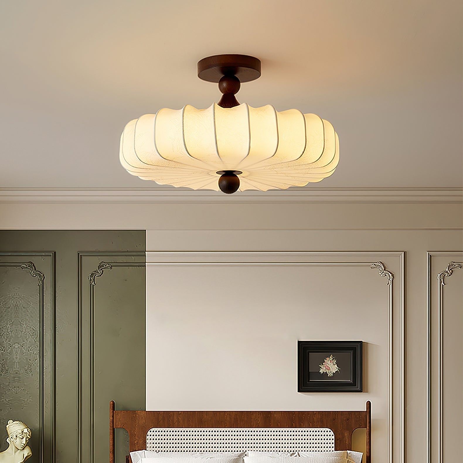 Decorative Round Semi Flush Ceiling Light