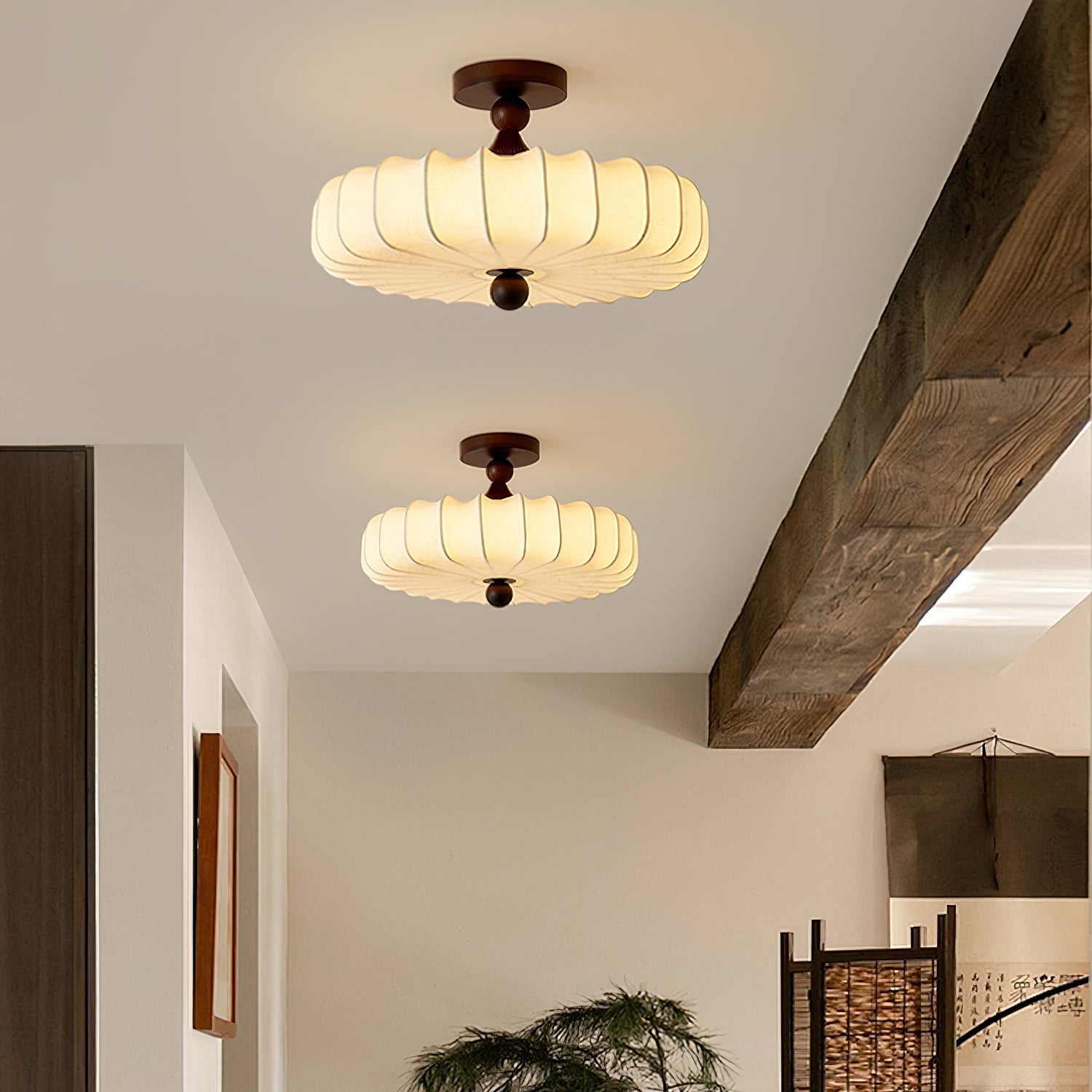Decorative Round Semi Flush Ceiling Light