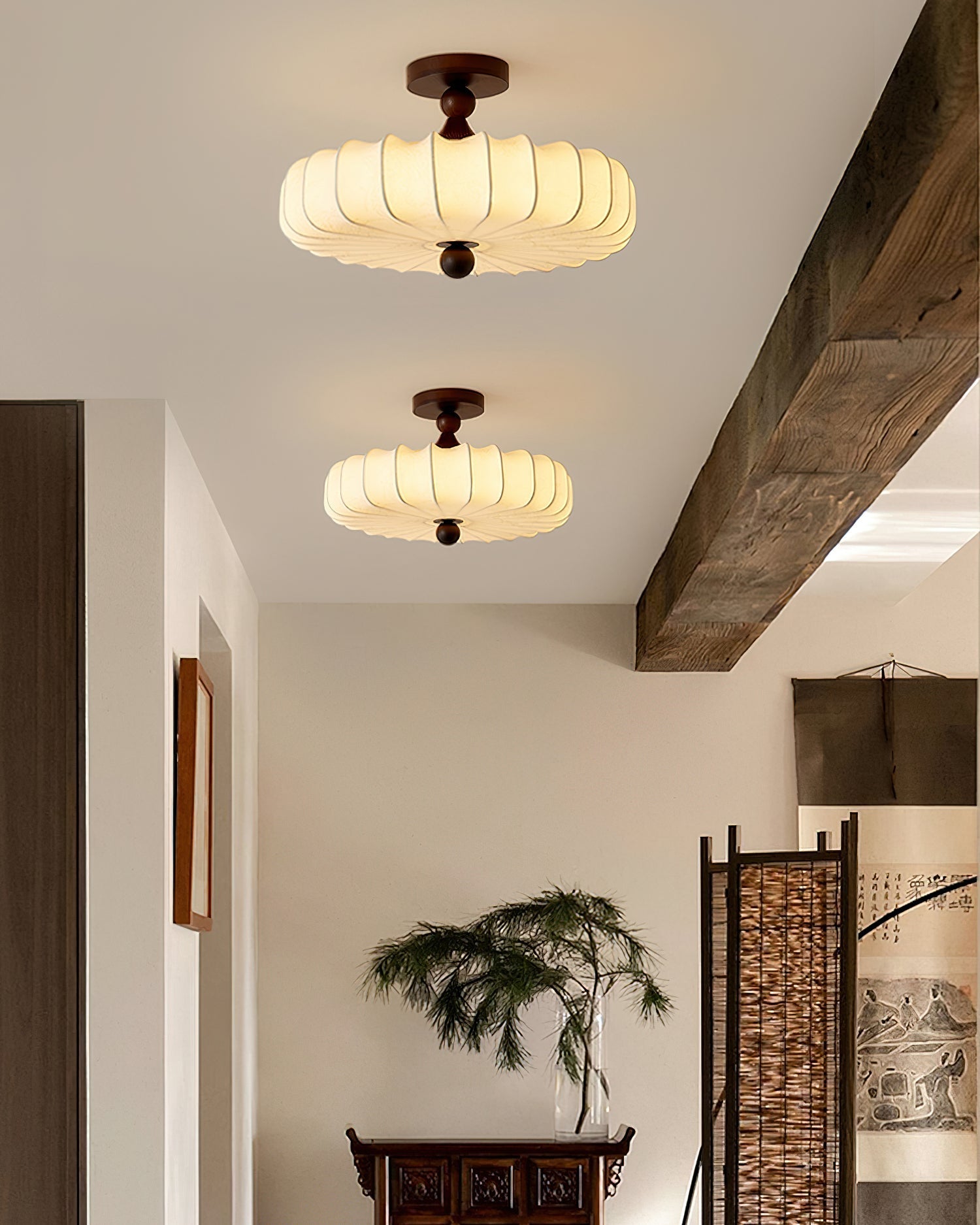 Decorative Round Semi Flush Ceiling Light