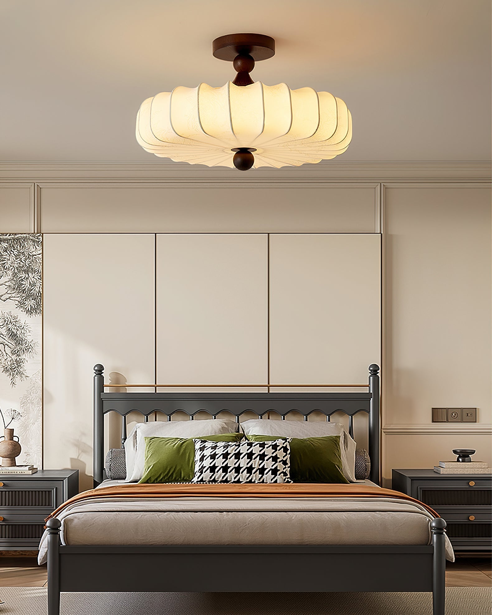 Decorative Round Semi Flush Ceiling Light