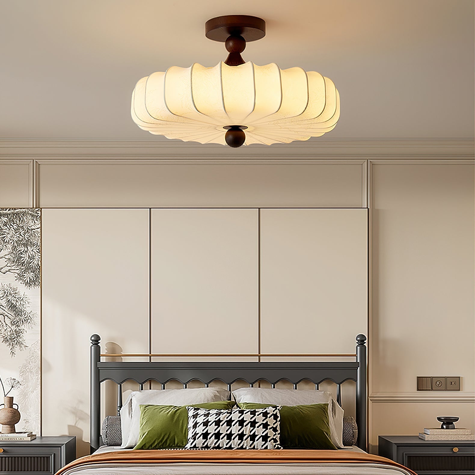 Decorative Round Semi Flush Ceiling Light