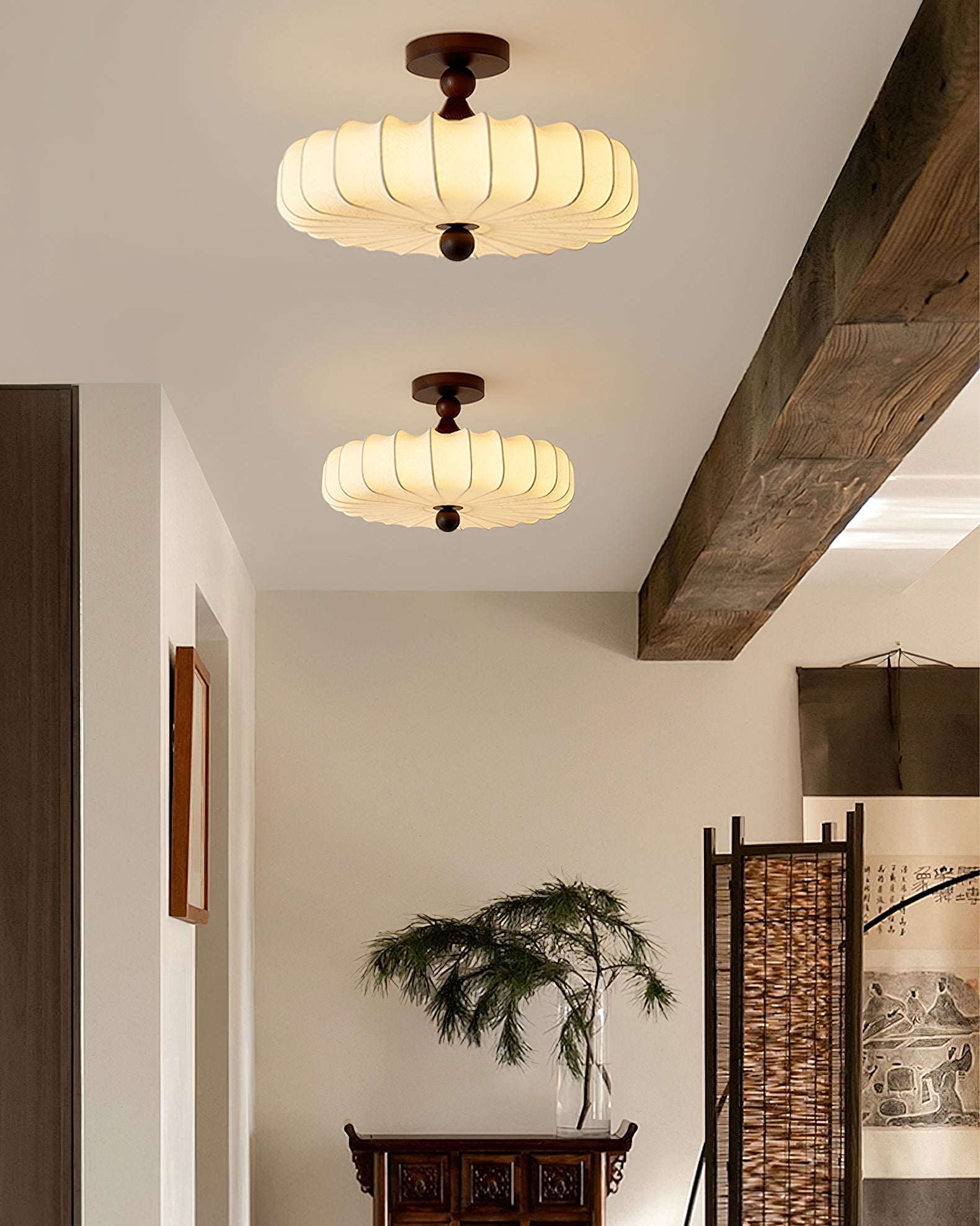 Decorative Round Semi Flush Ceiling Light