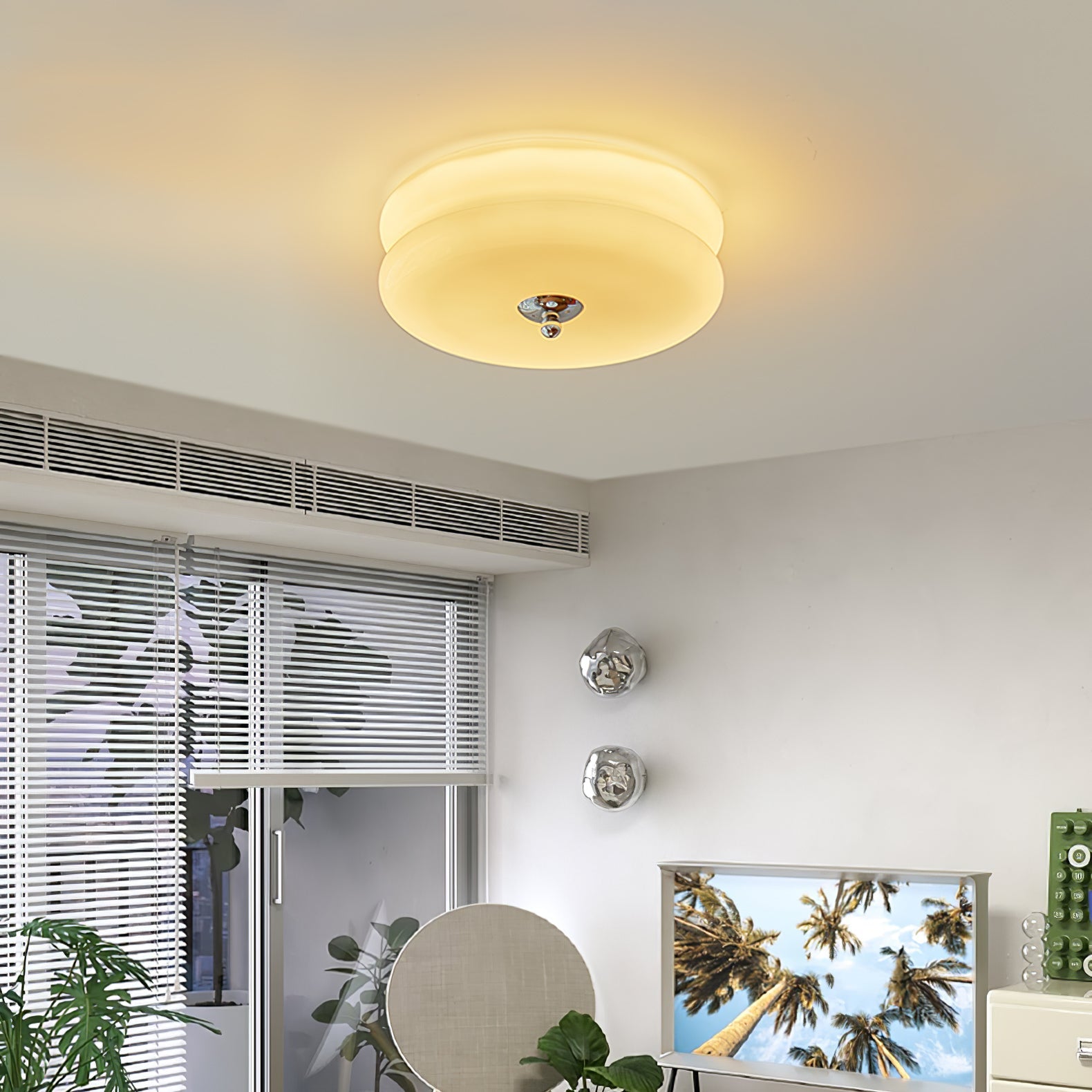 Flush Mount Dimmable Round Ceiling Light