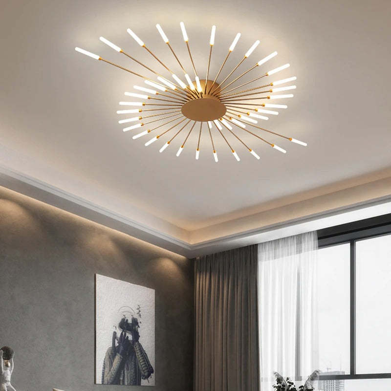 Starburst Radial Flush Mount Ceiling Lamp