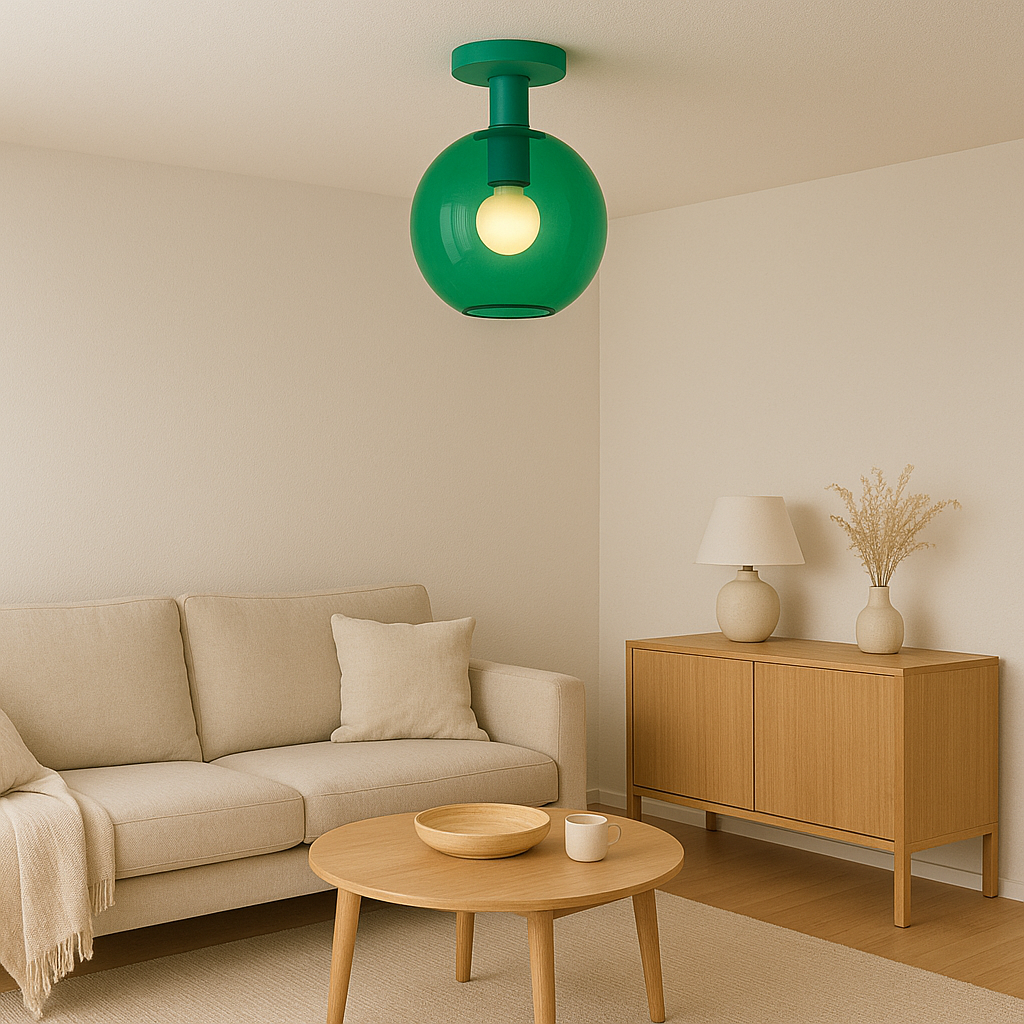 Vibrant Glass Orb Ceiling Light Fixture