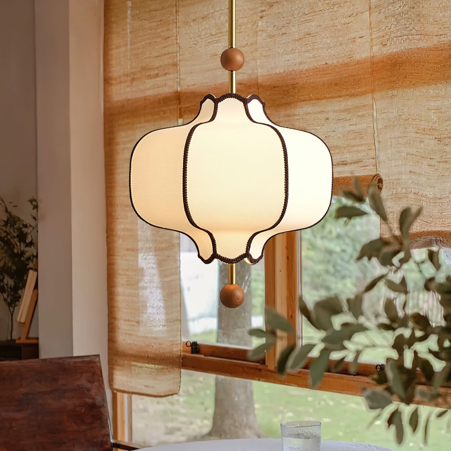 Lantern Shape Glass Pendant Ceiling Light