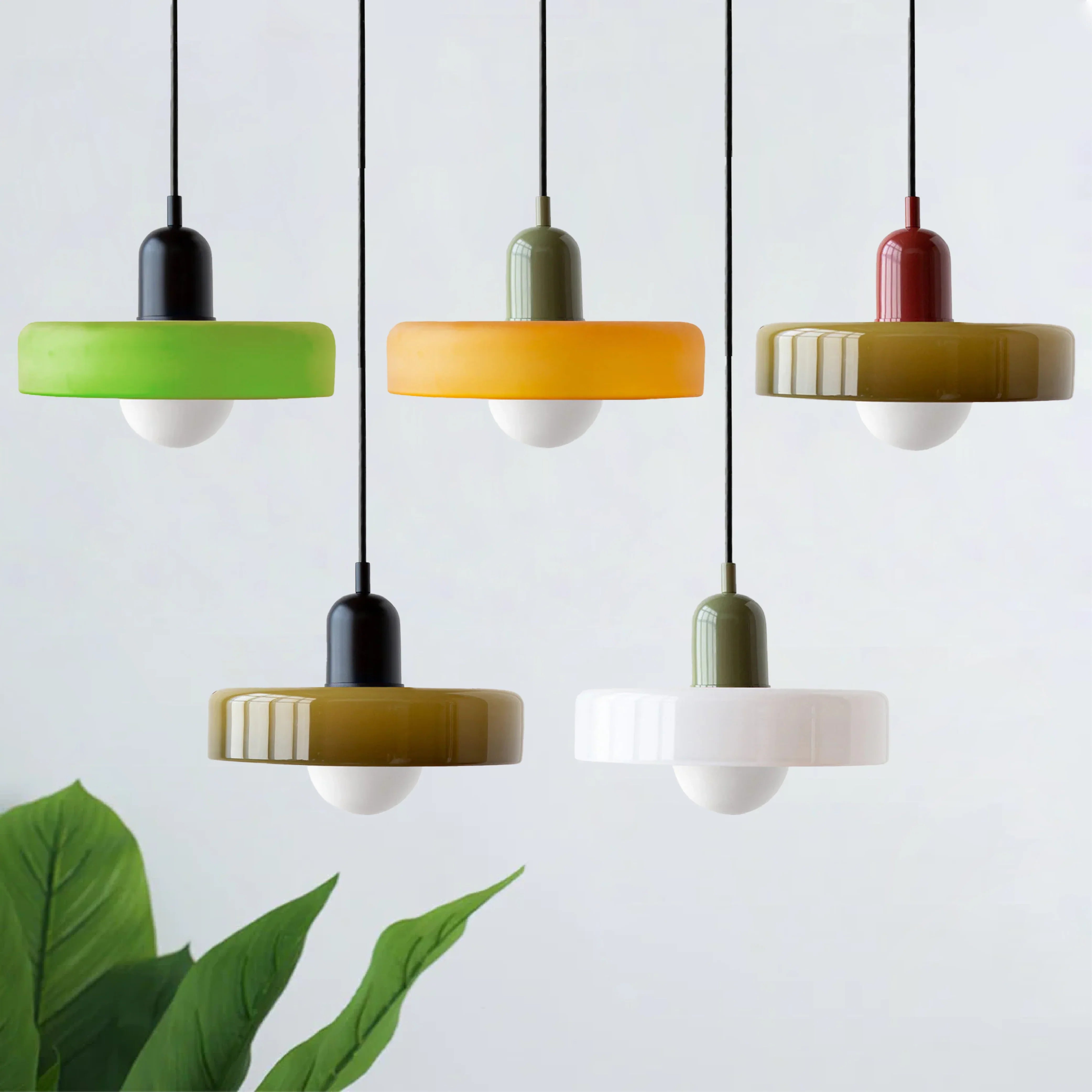 Linear Pendant Ceiling Light Glass Shade