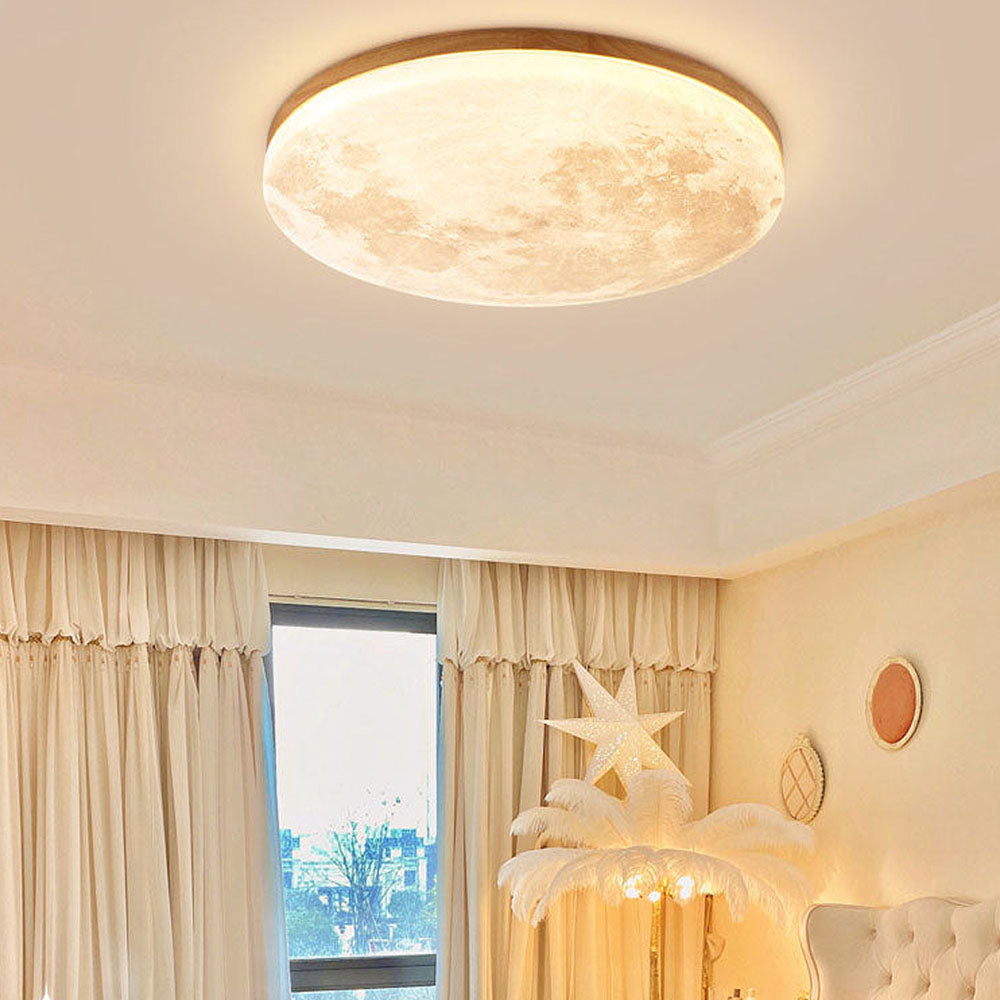 Flush Mount Round Frosted Ceiling Light