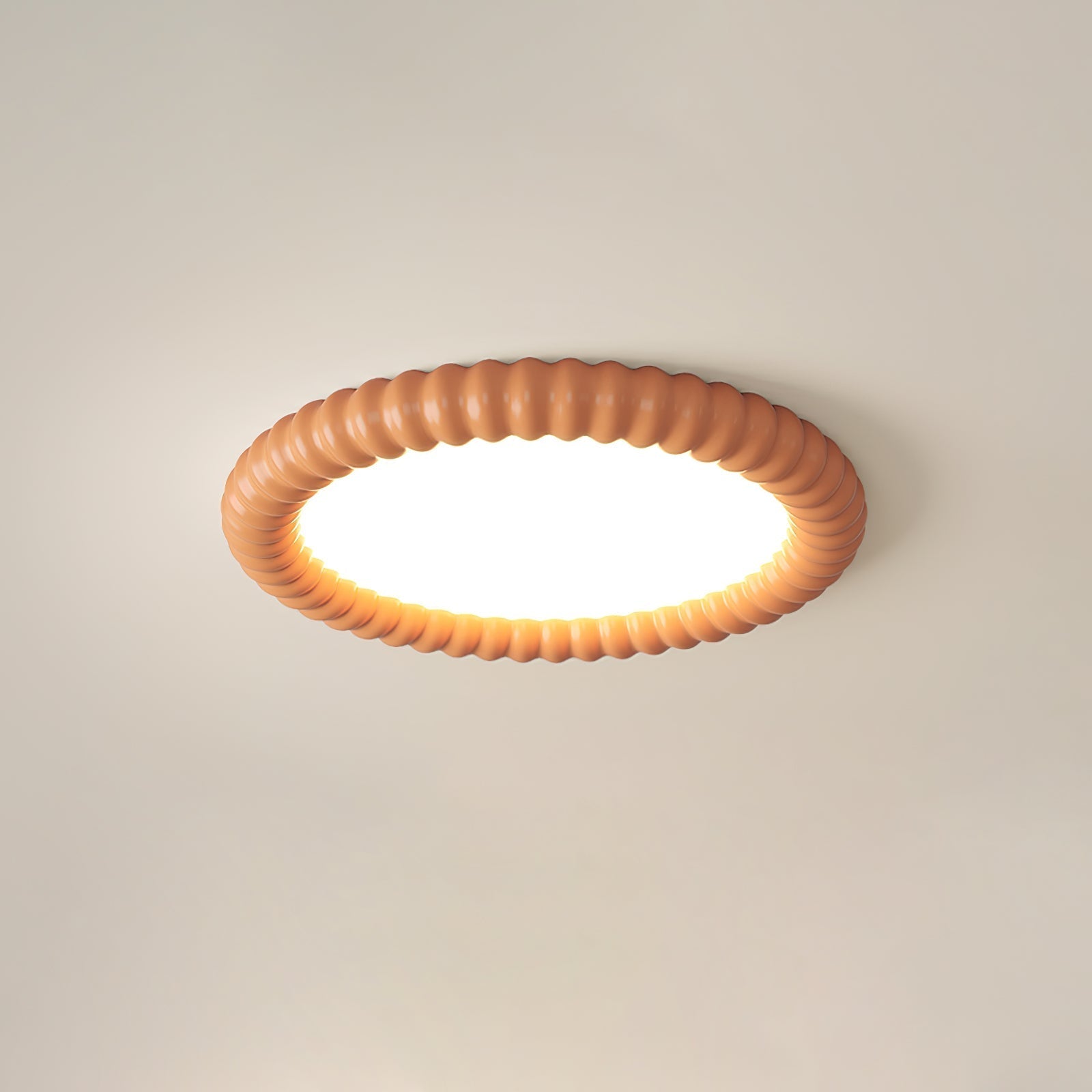 Ridged Ring Flush Mount Ceiling Lamp