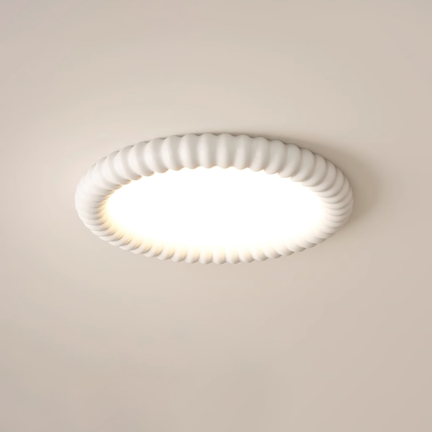 Ridged Ring Flush Mount Ceiling Lamp