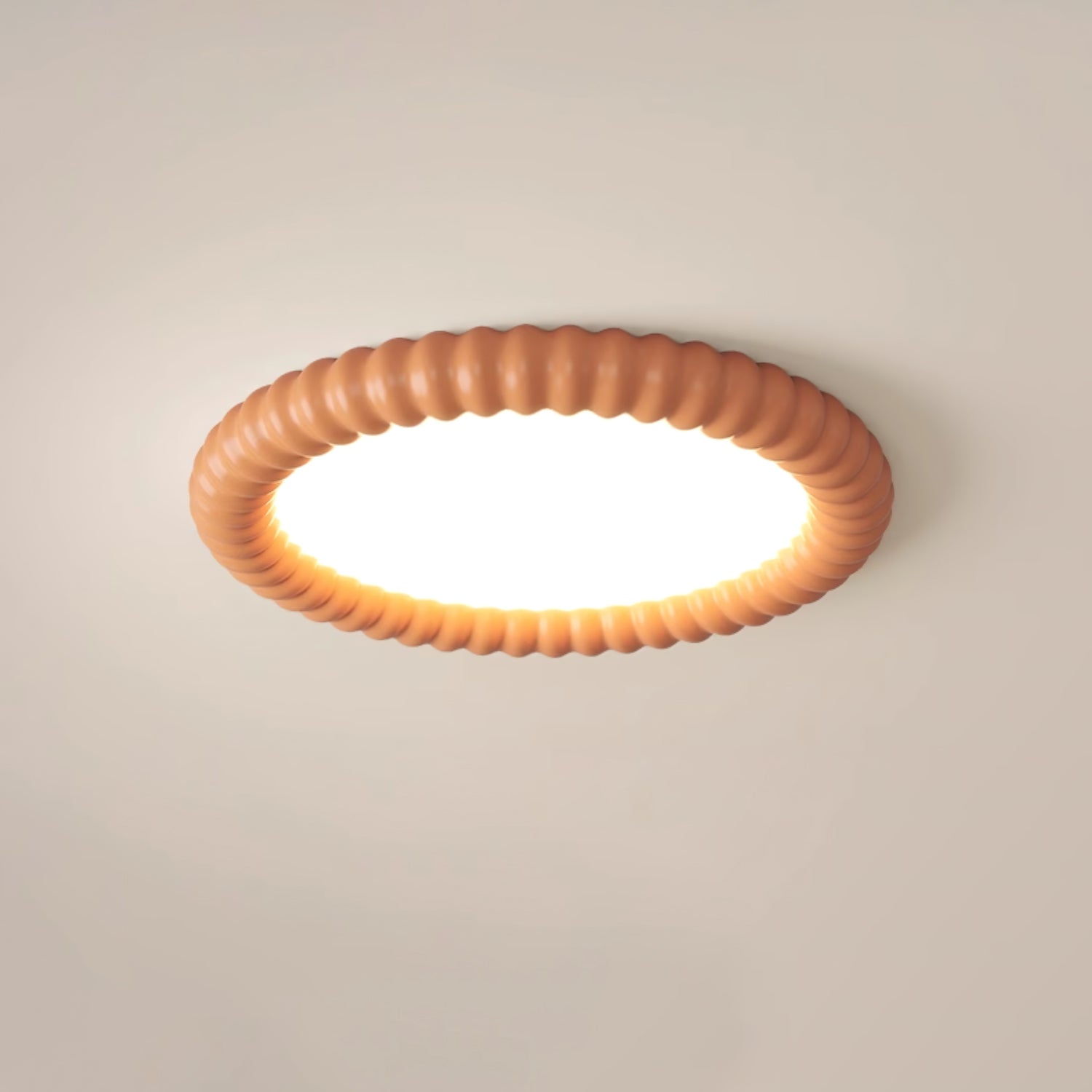Ridged Ring Flush Mount Ceiling Lamp