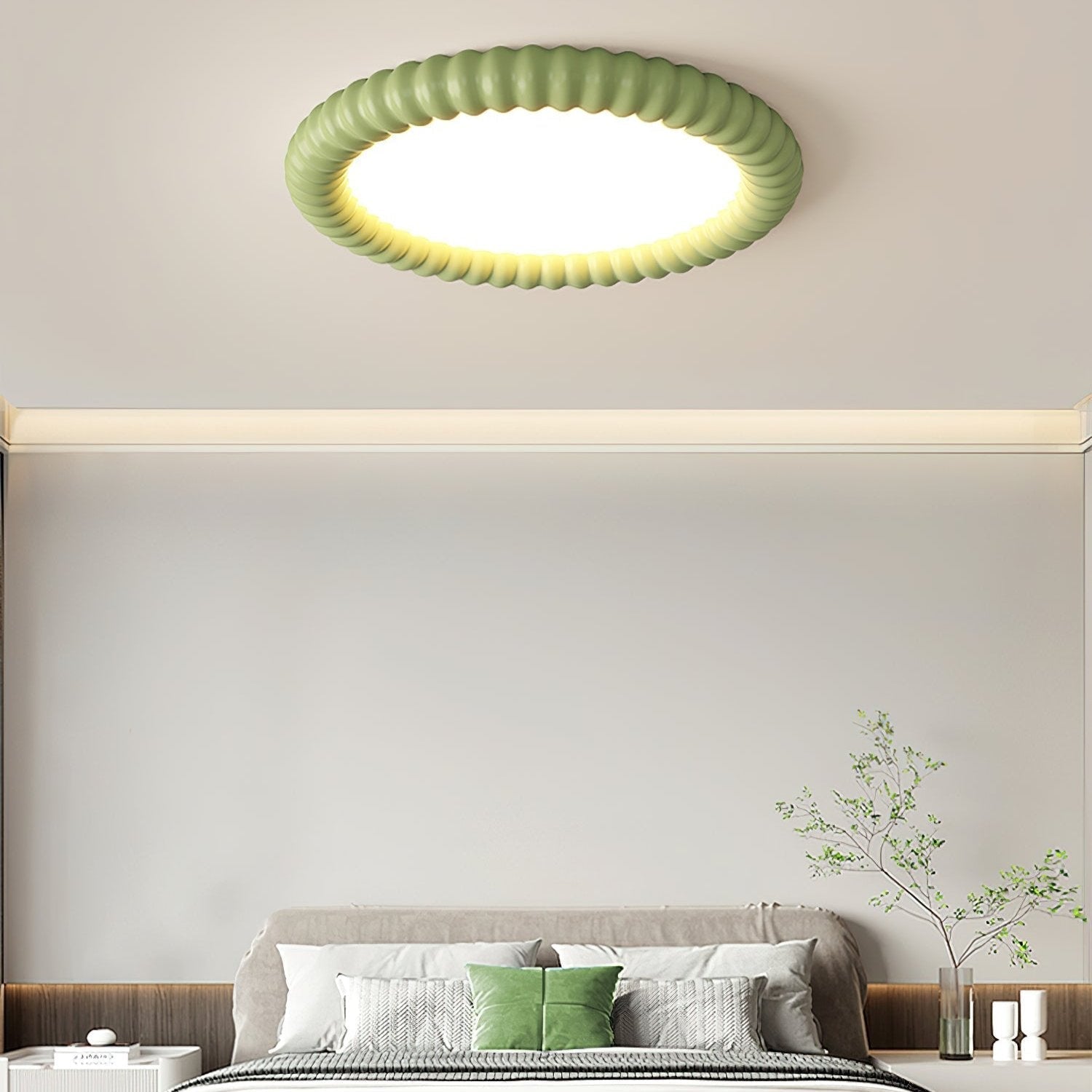 Ridged Ring Flush Mount Ceiling Lamp