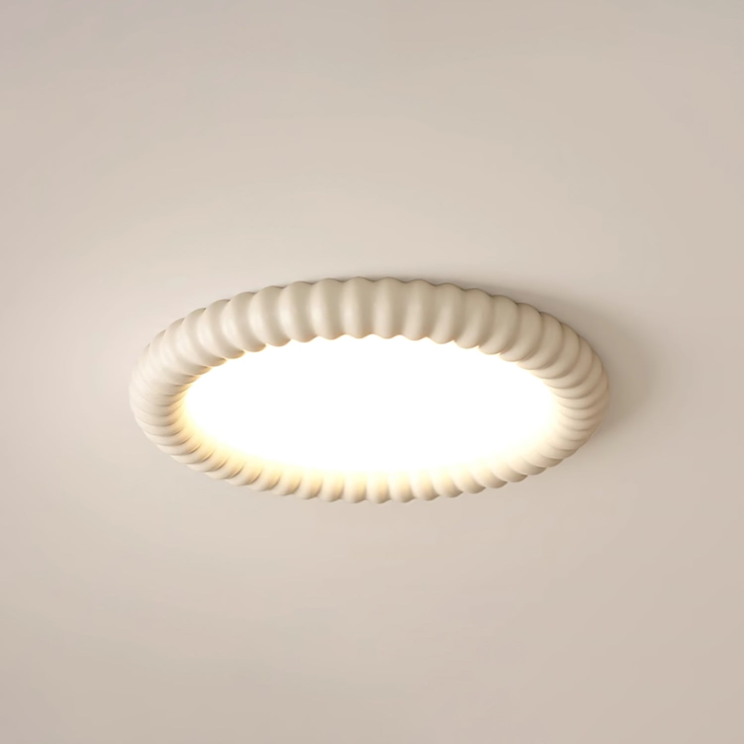 Ridged Ring Flush Mount Ceiling Lamp