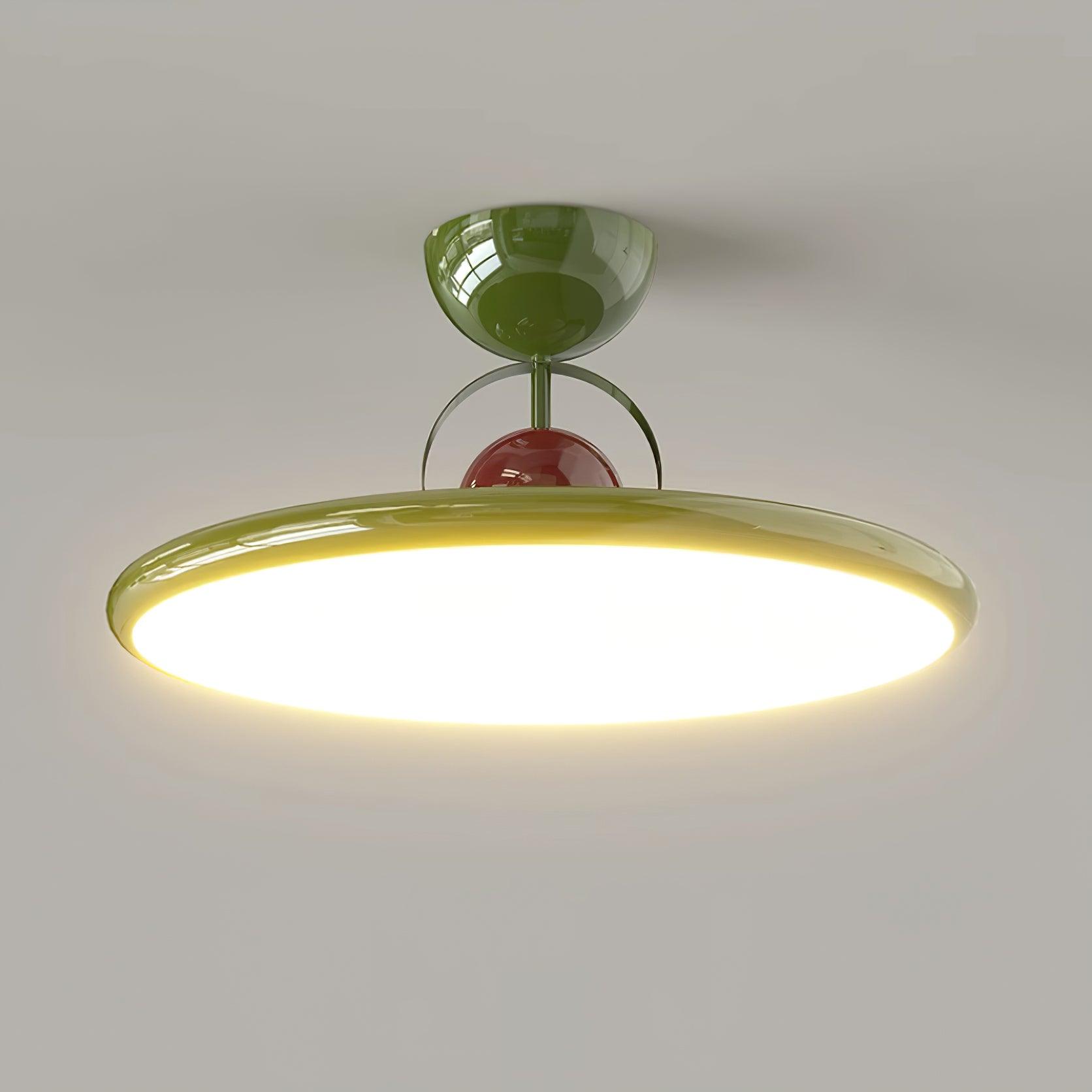 Disc Shaped Semi-Flush Mount Ceiling Lamp