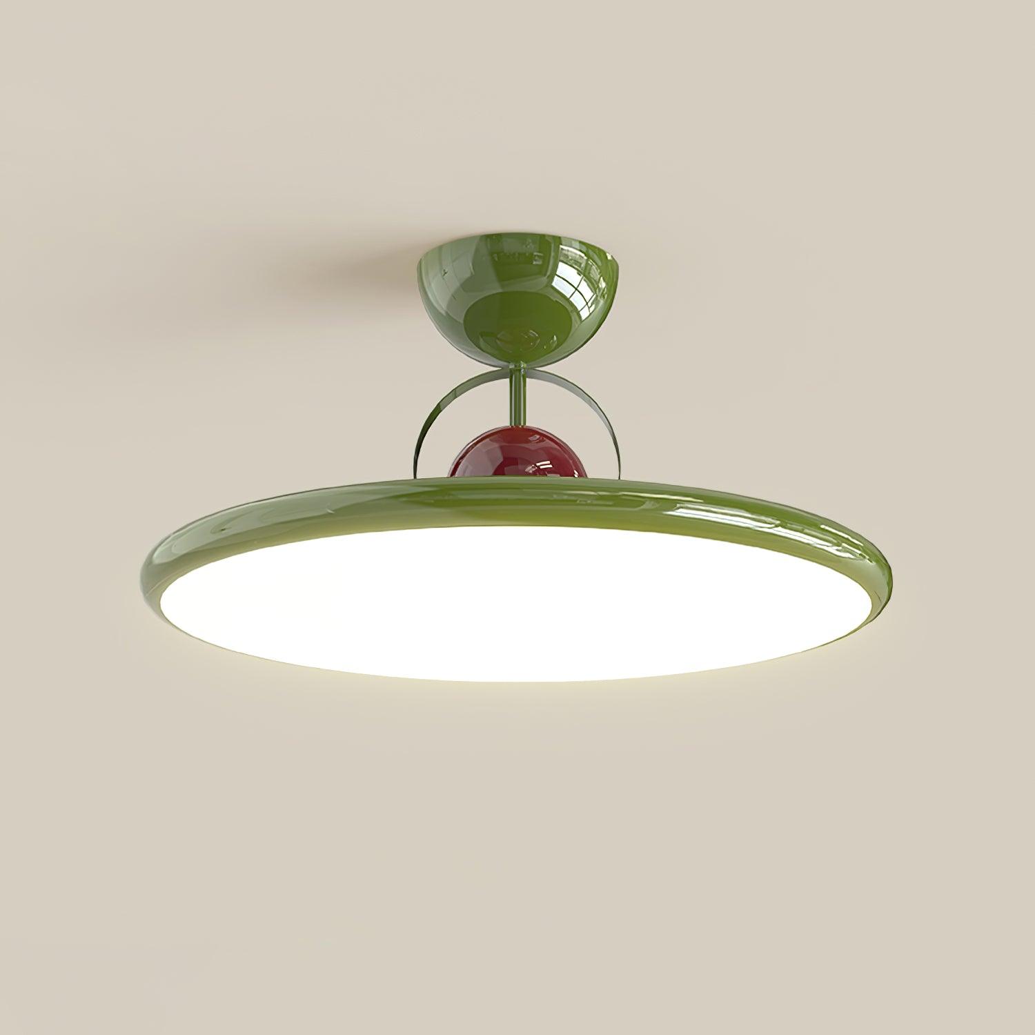 Disc Shaped Semi-Flush Mount Ceiling Lamp