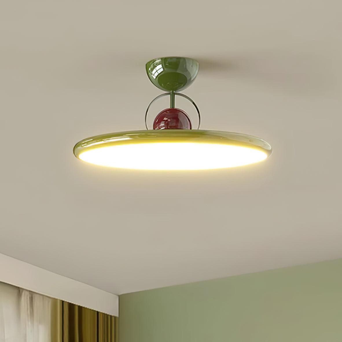 Disc Shaped Semi-Flush Mount Ceiling Lamp