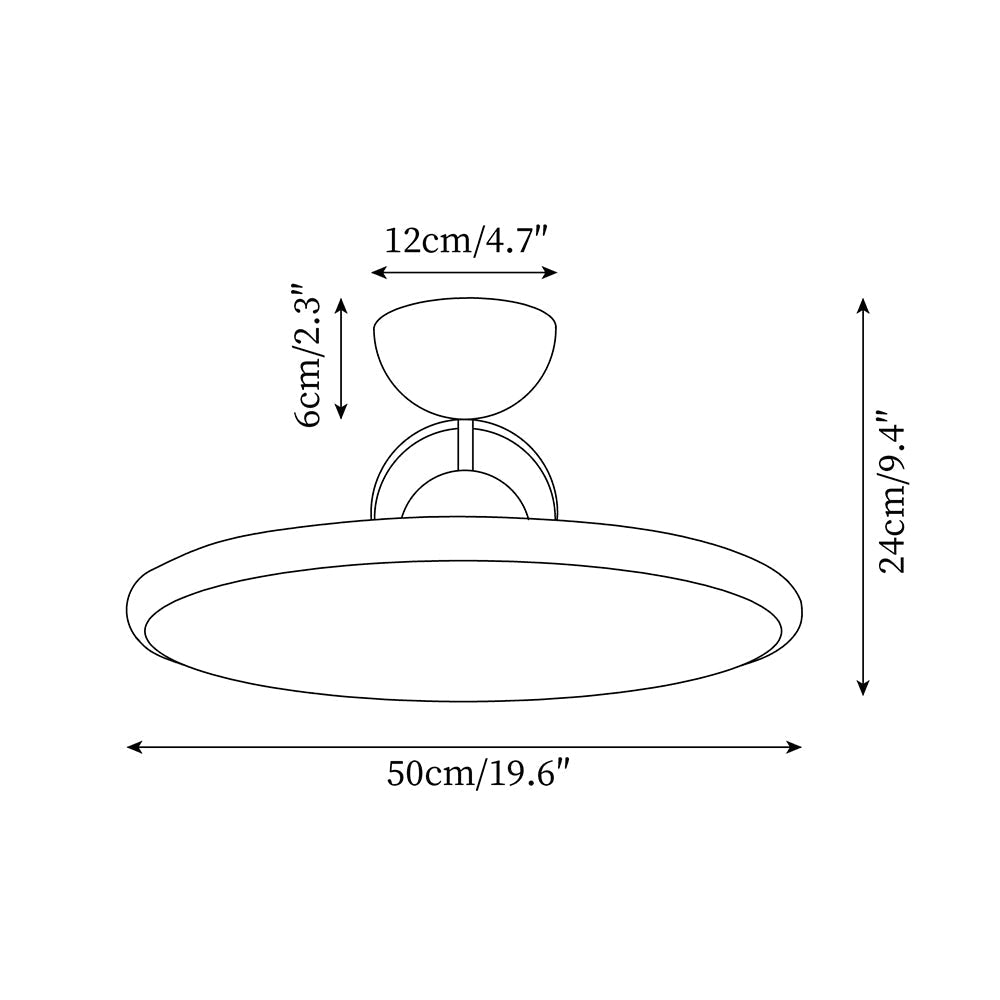Disc Shaped Semi-Flush Mount Ceiling Lamp