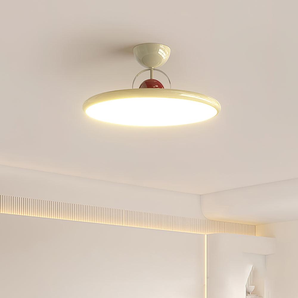Disc Shaped Semi-Flush Mount Ceiling Lamp