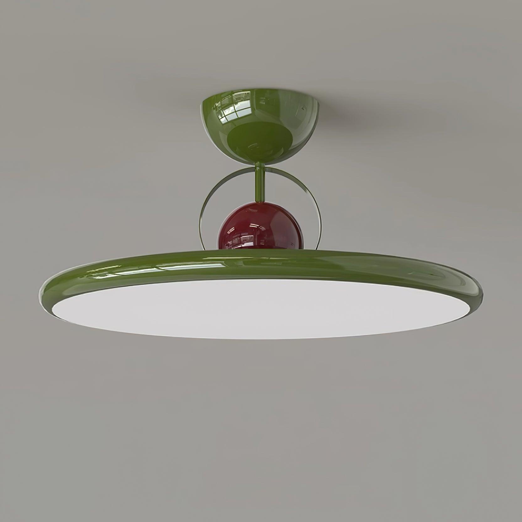 Disc Shaped Semi-Flush Mount Ceiling Lamp