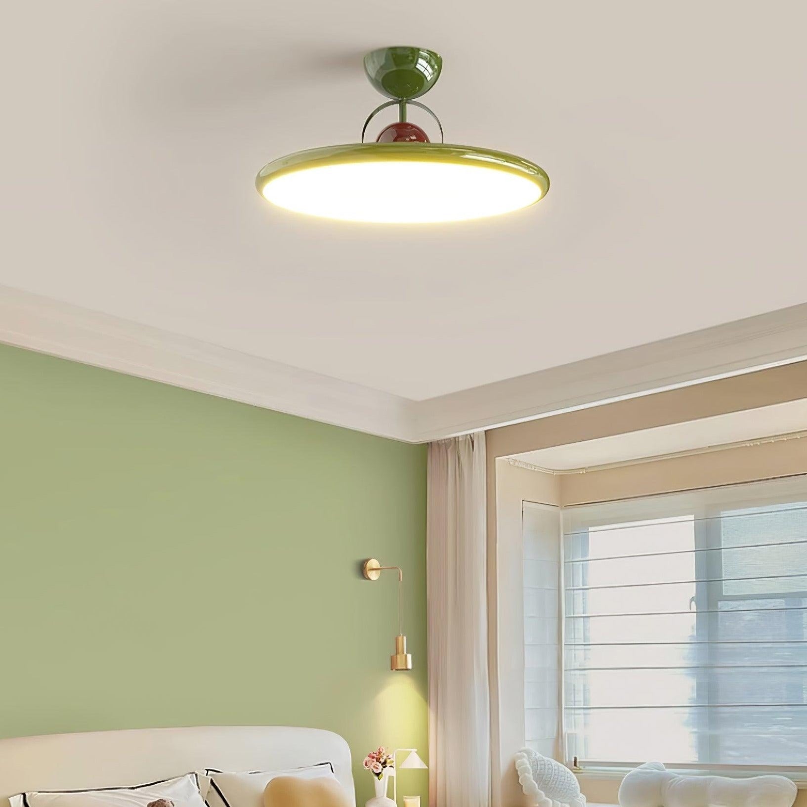Disc Shaped Semi-Flush Mount Ceiling Lamp