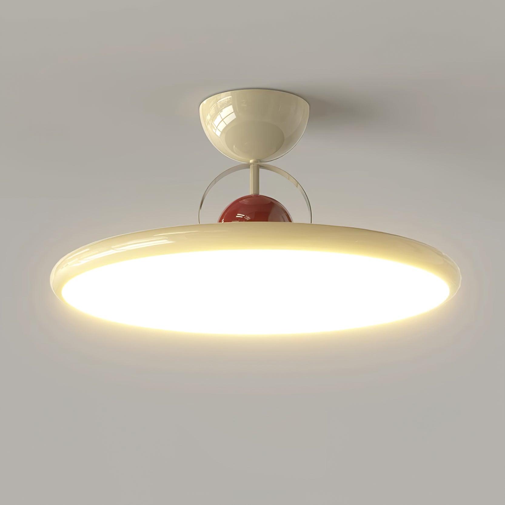 Disc Shaped Semi-Flush Mount Ceiling Lamp