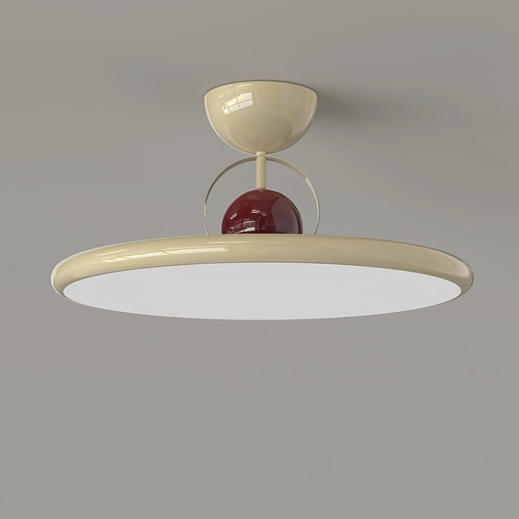 Disc Shaped Semi-Flush Mount Ceiling Lamp