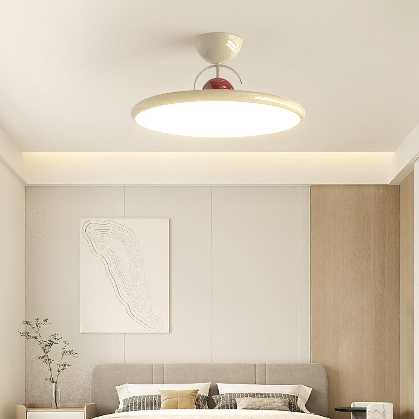 Disc Shaped Semi-Flush Mount Ceiling Lamp