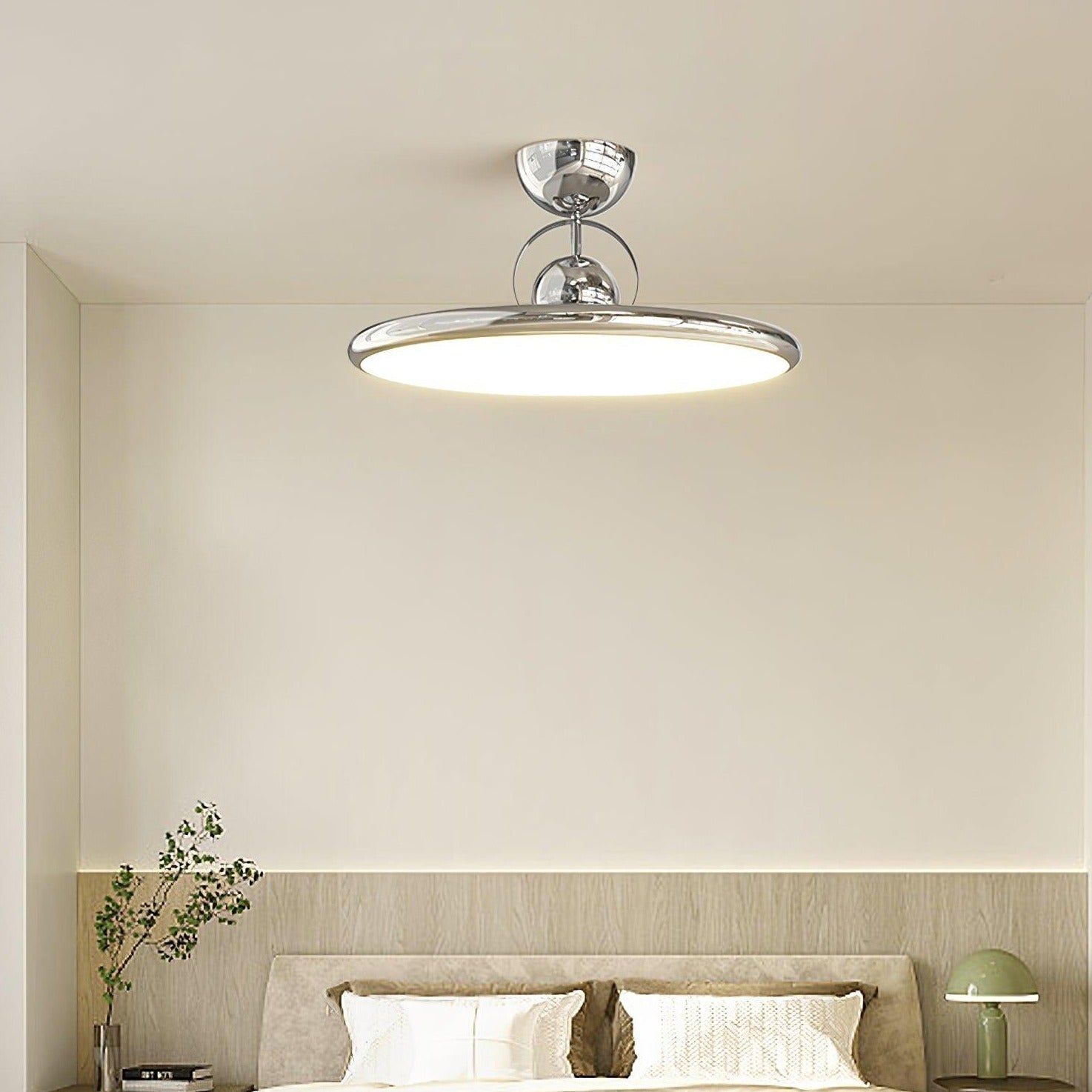 Disc Shaped Semi-Flush Mount Ceiling Lamp