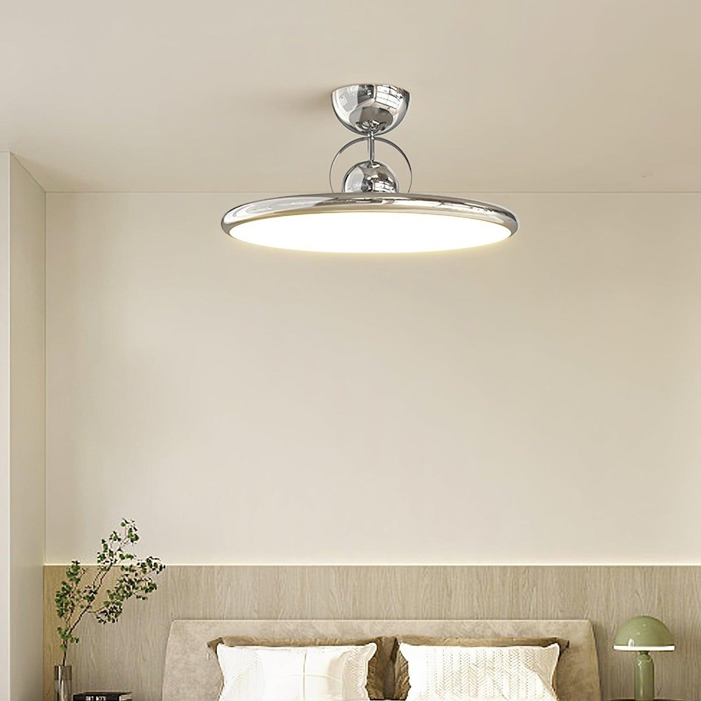 Disc Shaped Semi-Flush Mount Ceiling Lamp