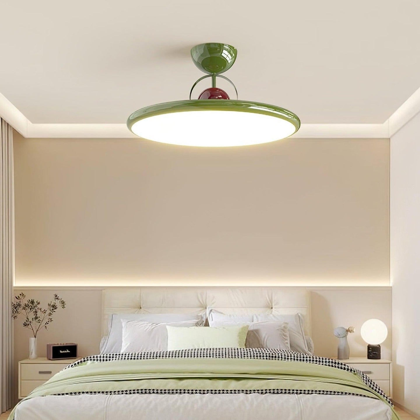 Disc Shaped Semi-Flush Mount Ceiling Lamp
