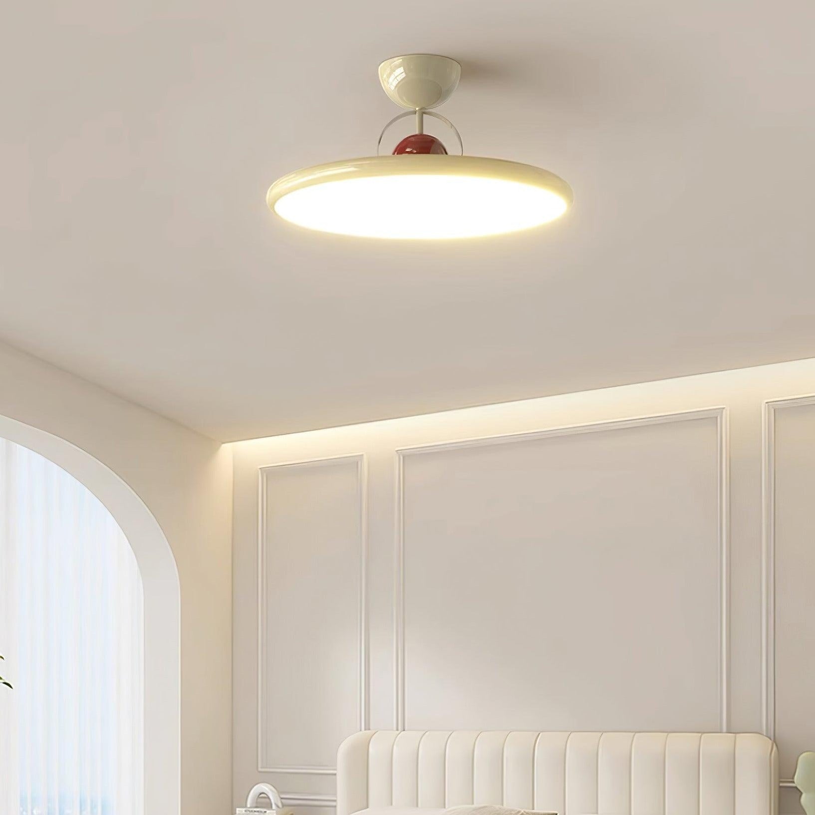 Disc Shaped Semi-Flush Mount Ceiling Lamp
