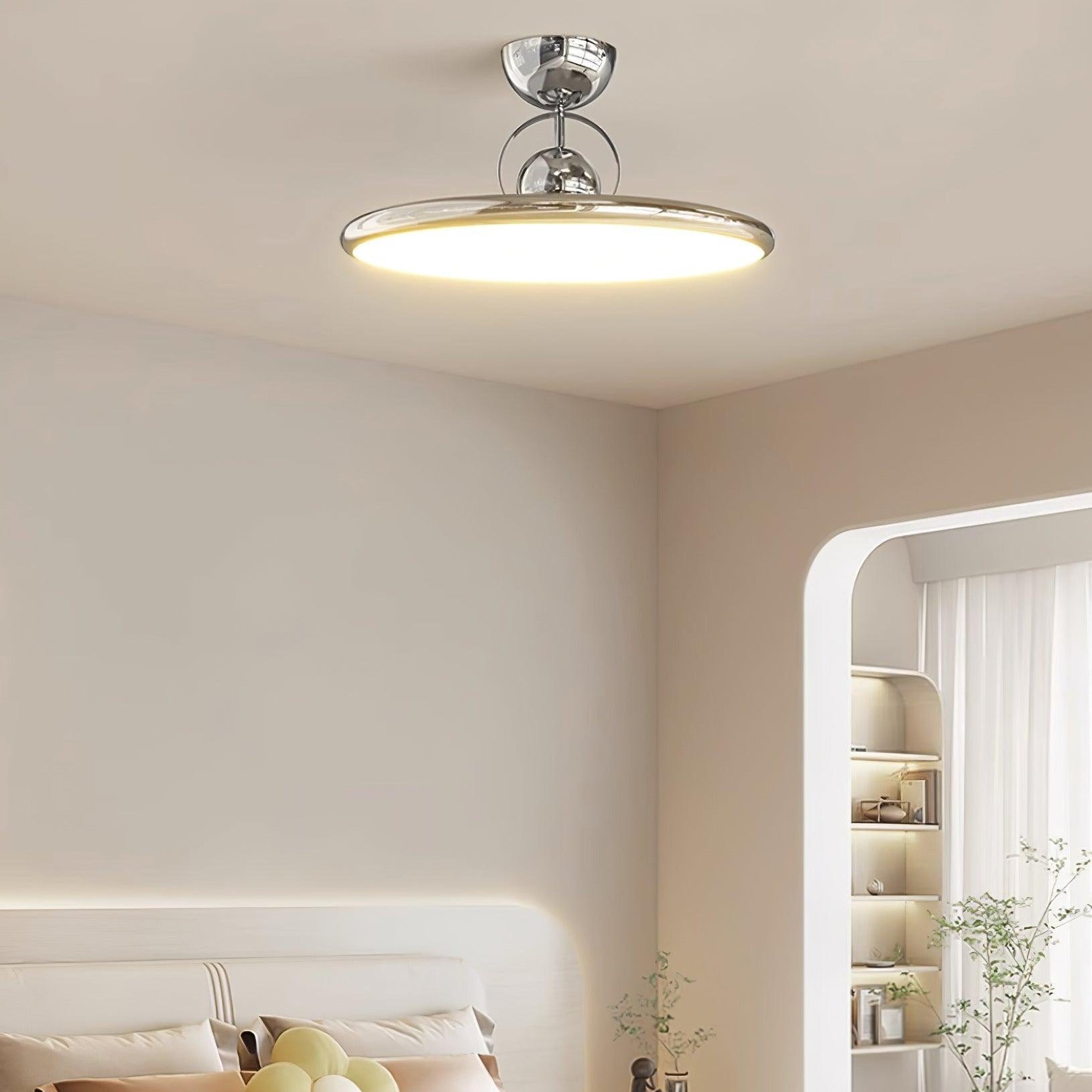 Disc Shaped Semi-Flush Mount Ceiling Lamp