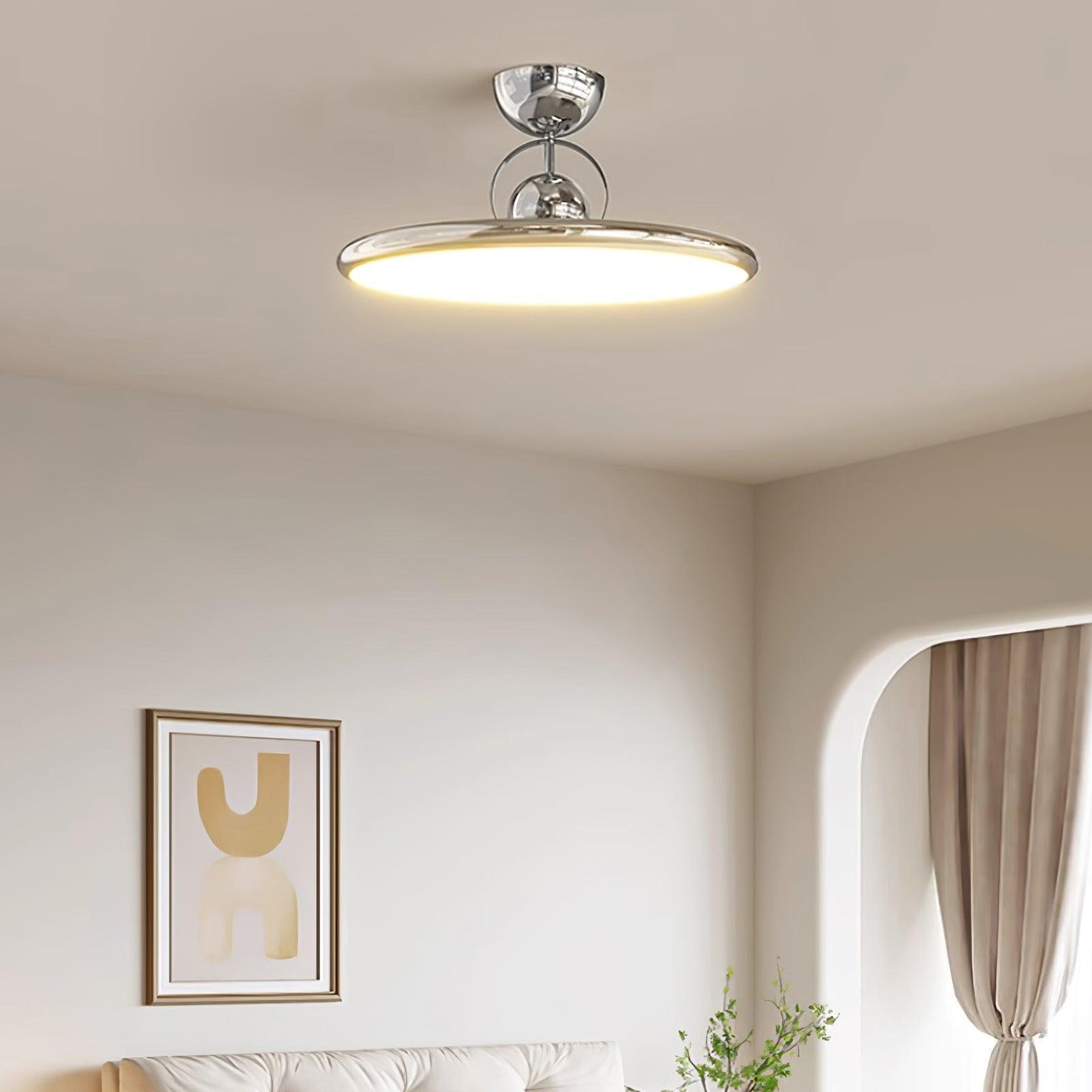 Disc Shaped Semi-Flush Mount Ceiling Lamp
