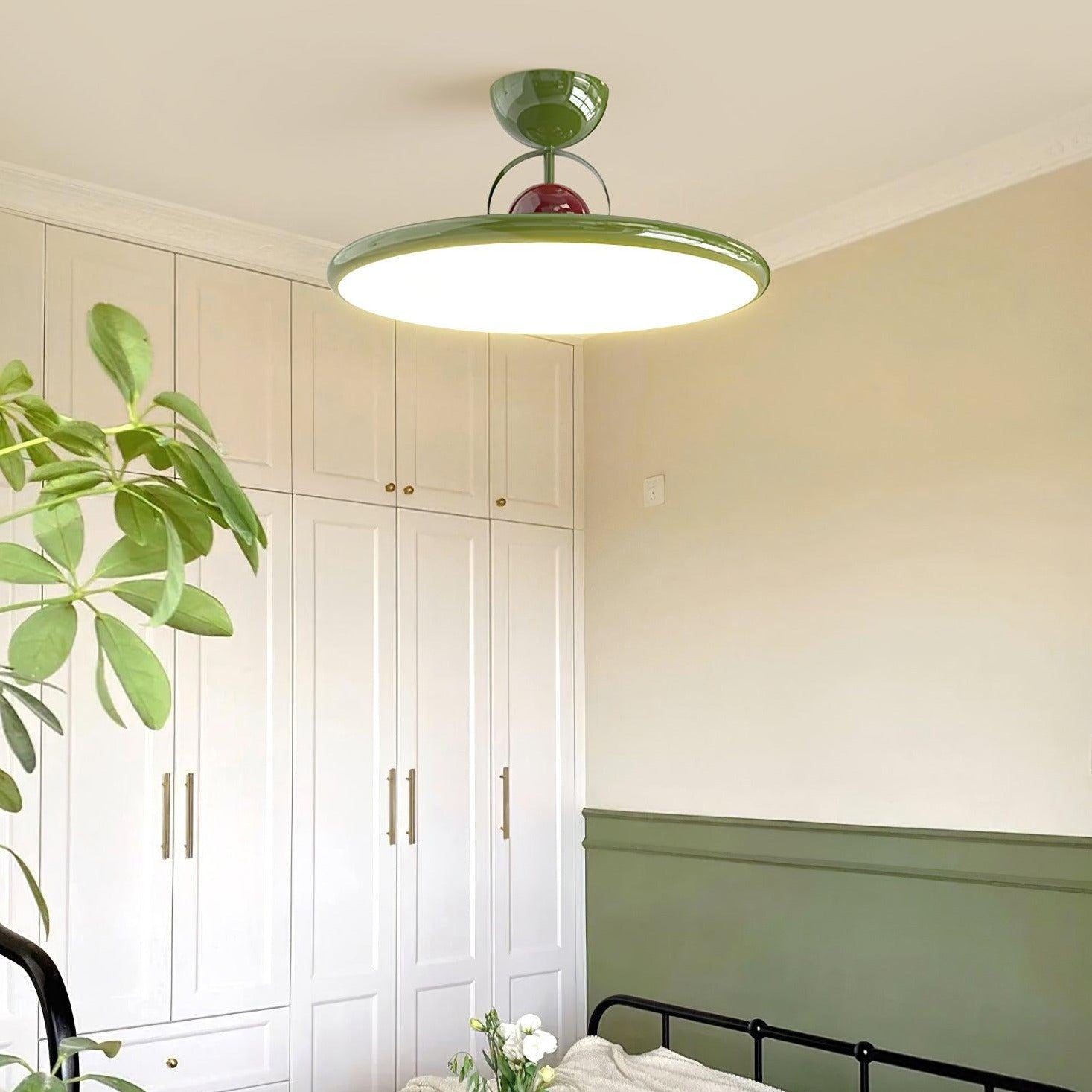 Disc Shaped Semi-Flush Mount Ceiling Lamp