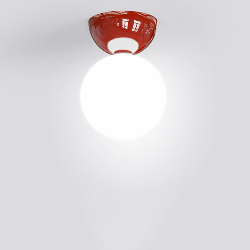 Single Globe Flush Mount Ceiling Lamp