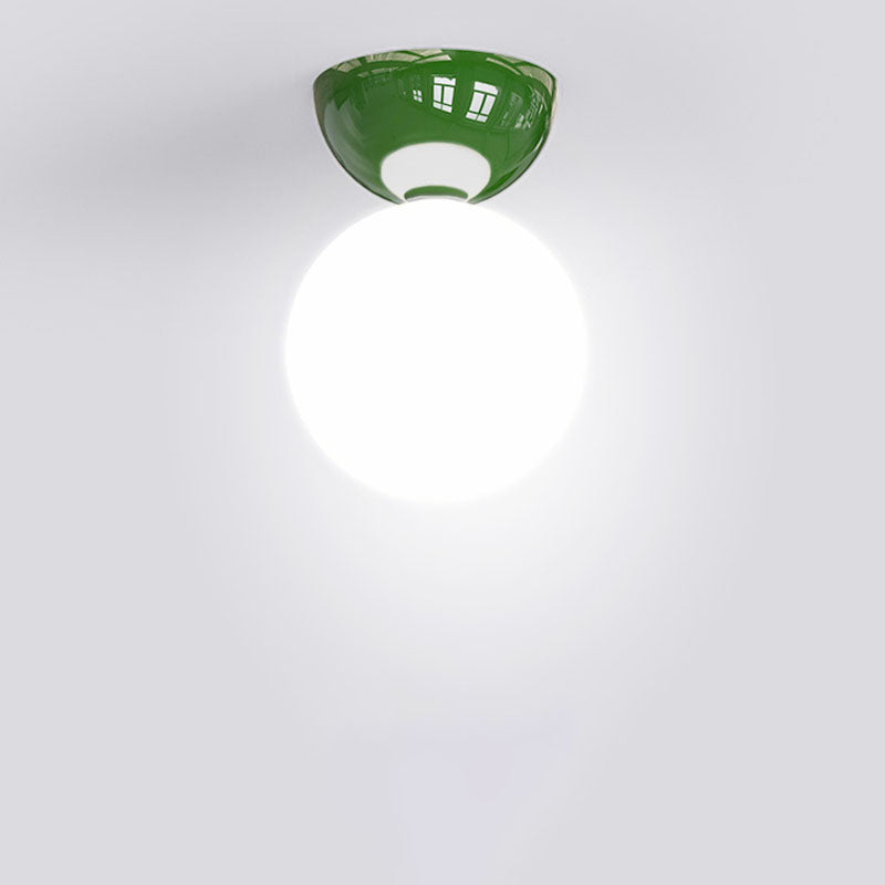 Single Globe Flush Mount Ceiling Lamp