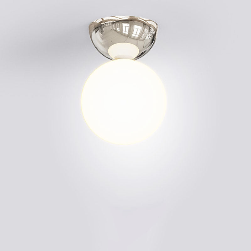 Single Globe Flush Mount Ceiling Lamp