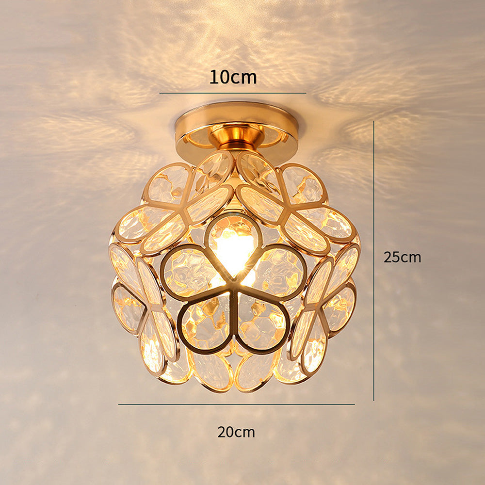 Floral Glass Flush Mount Ceiling Lamp